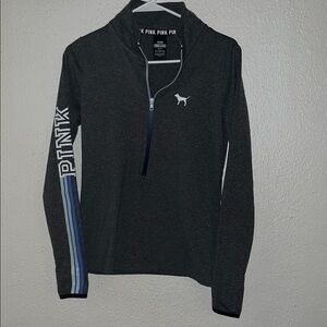 PINK Victoria's Secret Gray Quarter-Zip Sweater